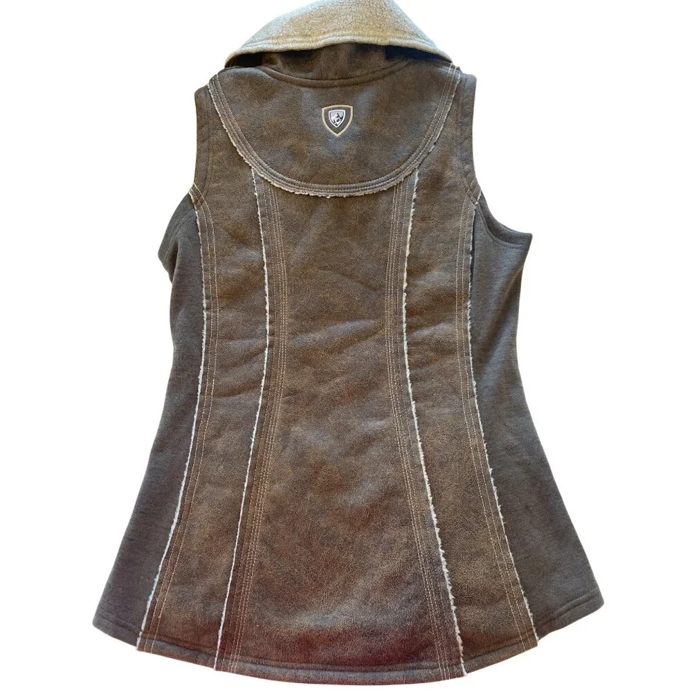 NWT KUHL Womens Dani Sherpa Vest Italian Faux Leather Shearling S Brown MSRP$219 - Picture 17 of 17